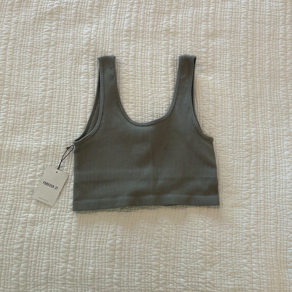 Forever 21 Charcoal Ribbed Tank Top